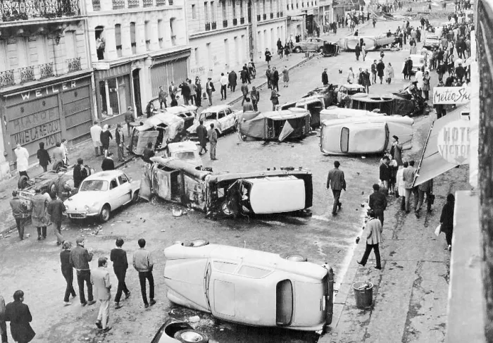 Framed Print : Barricades Made Of Overturned Cars Framed Print : Barricades Made Of Overturned Cars