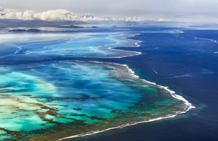 Framed Print : Barrier of the coral reef of Grande Terre, New Caledonia