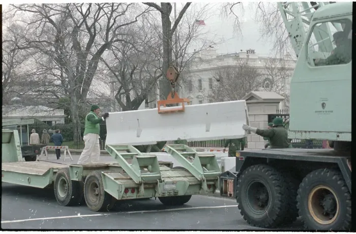 Framed Print : Barriers Blocking White House Entrance Framed Print : Barriers Blocking White House Entrance