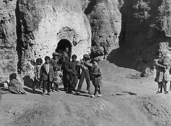 Barrio Troglodyte. One of the cave dwellings in Guadix, in southern Spain, circa 1930