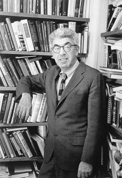 Framed Print : Barry Commoner Standing at Bookshelf