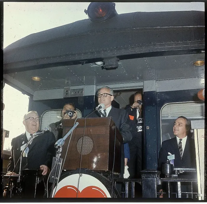 Framed Print : Barry Goldwater Addressing Crowd