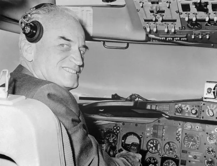 Framed Print : Barry Goldwater Piloting Airplane Framed Print : Barry Goldwater Piloting Airplane