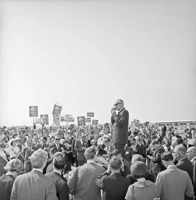 Framed Print : Barry Goldwater Speaking to Crowd