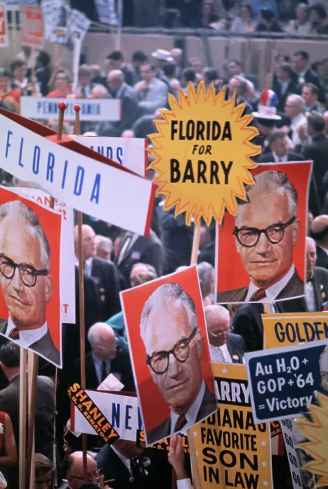Framed Print : Barry Goldwater Supporters with Posters Framed Print : Barry Goldwater Supporters with Posters