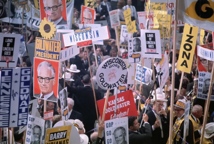 Framed Print : Barry Goldwater Supporters with Posters Framed Print : Barry Goldwater Supporters with Posters