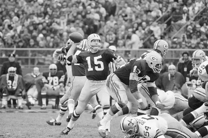 Framed Print : Bart Starr Shown Passing Football Framed Print : Bart Starr Shown Passing Football
