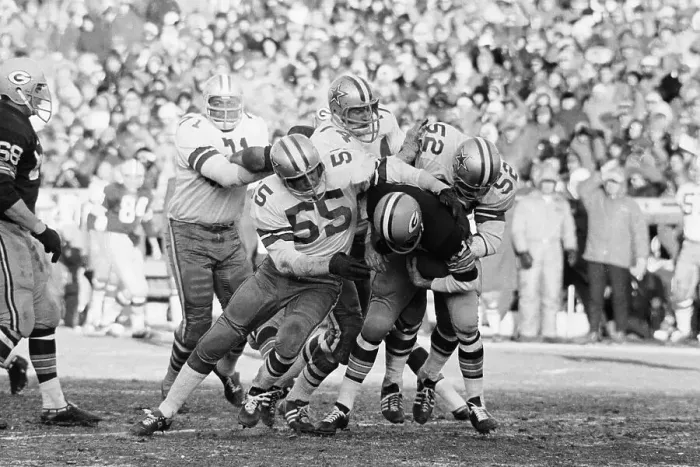 Framed Print : Bart Starr Being Tackled by Dallas Cowboys Framed Print : Bart Starr Being Tackled by Dallas Cowboys