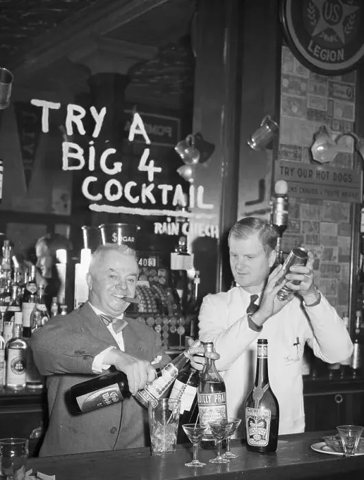 Framed Print : Bartenders Mixing Drinks