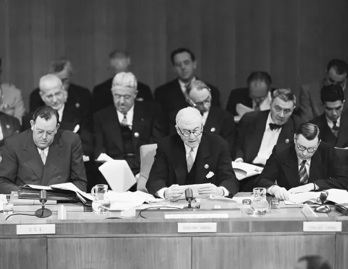 Framed Print : Baruch Addressing Commission Framed Print : Baruch Addressing Commission