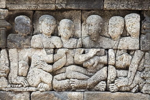 Bas-relief carvings in Borobudur Temple