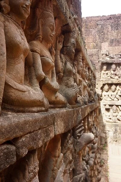 Bas relief carvings, The Terrace of the Elephants