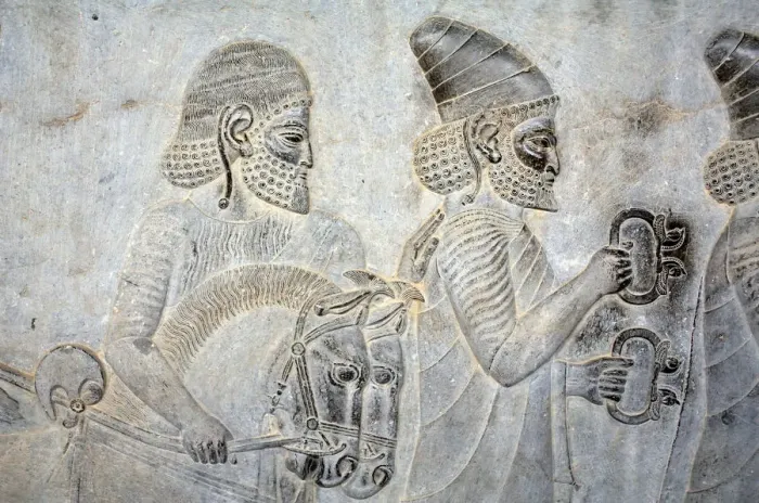 Framed Print : Bas-relief in Persepolis, Iran Framed Print : Bas-relief in Persepolis, Iran