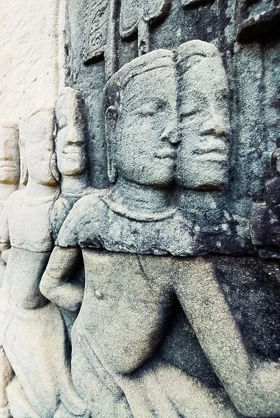 Bas relief sculpture at Angkor, Cambodia