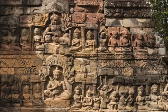 Framed Print : Bas-relief at the Terrace of the Leper King, Elephant Terrace, Angkor Thom, Siem Reap, Cambodia Framed Print : Bas-relief at the Terrace of the Leper King, Elephant Terrace, Angkor Thom, Siem Reap, Cambodia