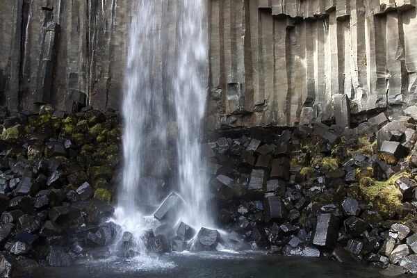 Basalt columns, Svartifoss waterfall, Skaftafell National Park, Iceland