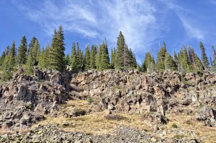 Framed Print : Basalt quarry, Highway 65, Grand Mesa National Forest, Colorado, USA Framed Print : Basalt quarry, Highway 65, Grand Mesa National Forest, Colorado, USA