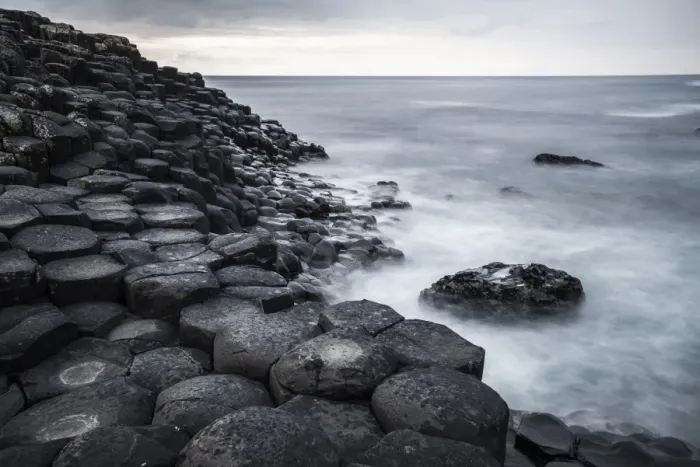 Framed Print : Basaltic rocks on the shore with waves, Giants Causeway, Coleraine, Northern Ireland, United Kingdom, Europe Framed Print : Basaltic rocks on the shore with waves, Giants Causeway, Coleraine, Northern Ireland, United Kingdom, Europe
