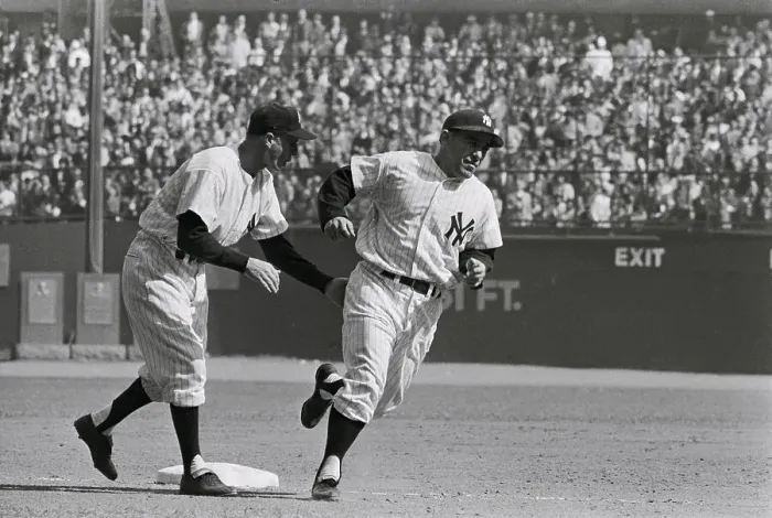Framed Print : Third Base Coach Frank Crosetti and Yogi Berra Framed Print : Third Base Coach Frank Crosetti and Yogi Berra
