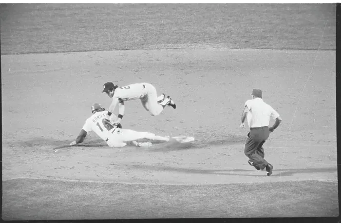 Framed Print : Baseball Action with Rick Monday and Mickey Rivers Framed Print : Baseball Action with Rick Monday and Mickey Rivers