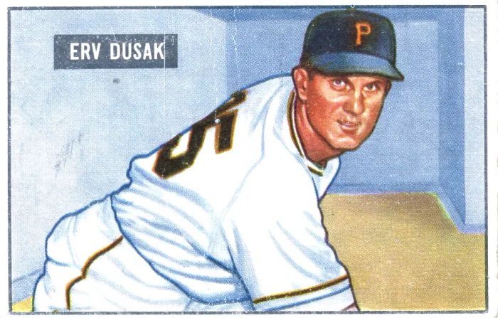 Framed Print : Baseball Card Of Erv Dusak