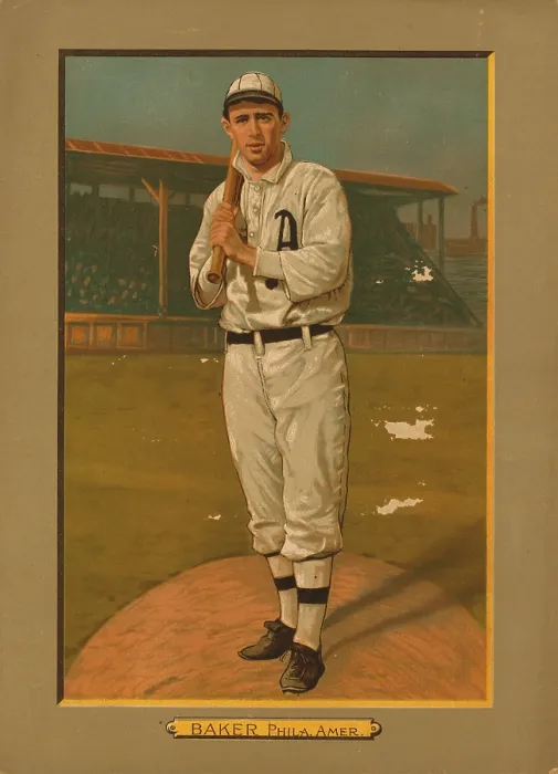 Framed Print : Baseball Card Titled Baker - Phila. Amer Framed Print : Baseball Card Titled Baker - Phila. Amer
