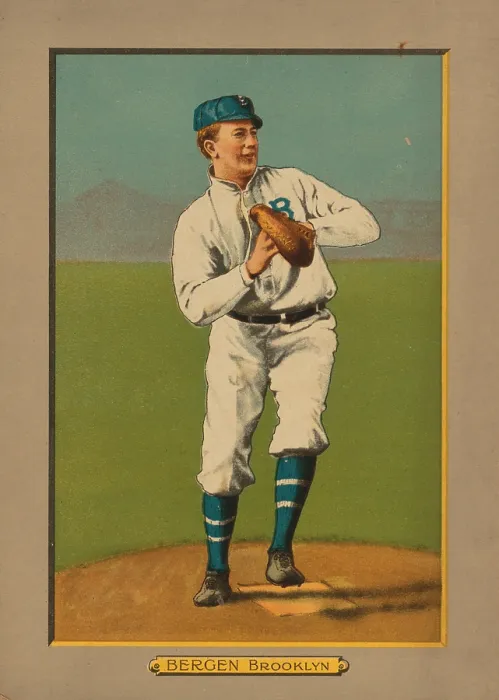Framed Print : Baseball Card Titled Bergen - Brooklyn Framed Print : Baseball Card Titled Bergen - Brooklyn