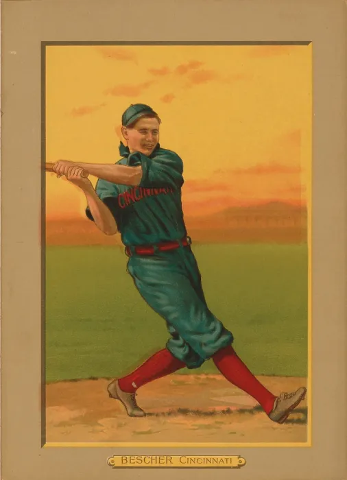 Framed Print : Baseball Card Titled Bescher - Cincinnati Framed Print : Baseball Card Titled Bescher - Cincinnati