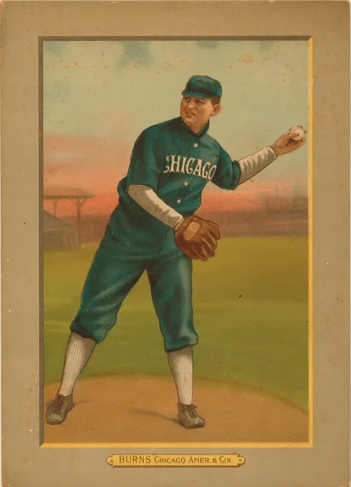 Framed Print : Baseball Card Titled Burns - Chicago Amer. & Cin Framed Print : Baseball Card Titled Burns - Chicago Amer. & Cin