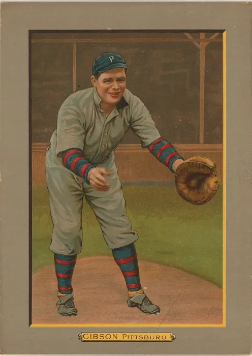 Framed Print : Baseball Card Titled Gibson - Pittsburg