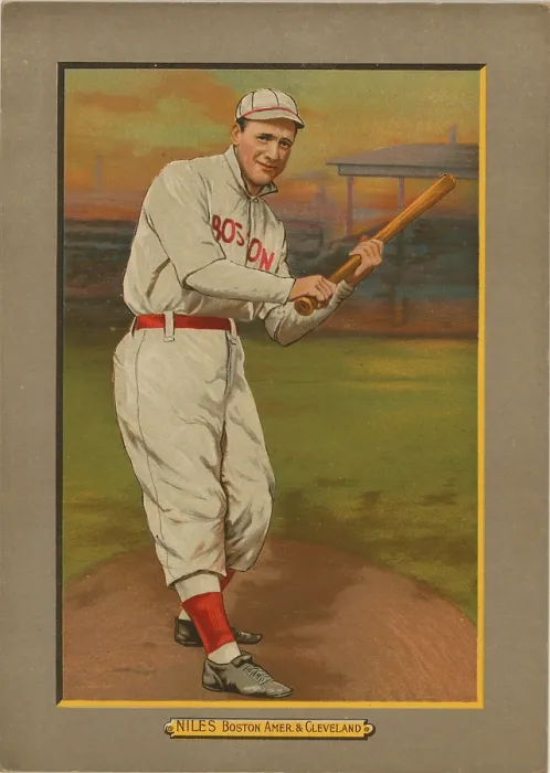 Framed Print : Baseball Card Titled Niles - Boston Amer. & Cleveland
