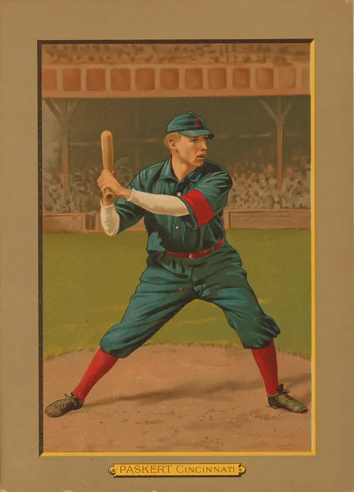 Framed Print : Baseball Card Titled Paskert - Cincinnati Framed Print : Baseball Card Titled Paskert - Cincinnati
