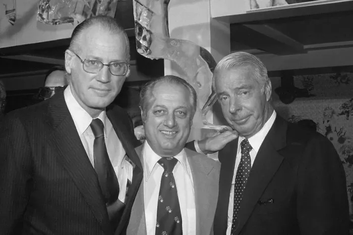 Framed Print : Baseball Commissioner Posing with Yankee and Dodger Favorites Framed Print : Baseball Commissioner Posing with Yankee and Dodger Favorites