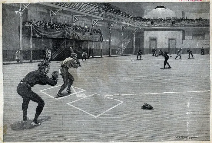 Framed Print : Baseball Game In Armory In Broklyn Framed Print : Baseball Game In Armory In Broklyn