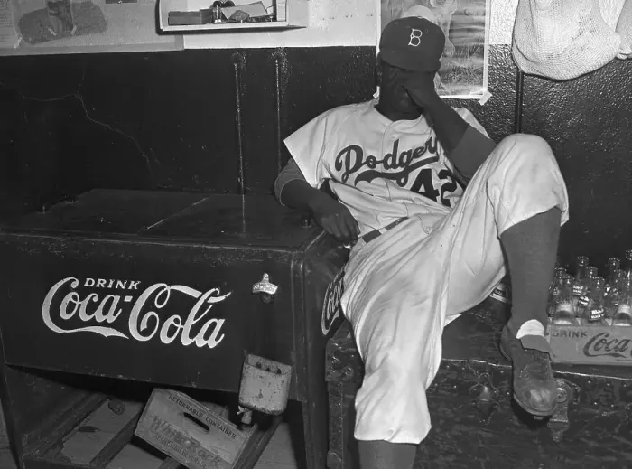 Framed Print : Baseball Great Jackie Robinson Hiding His Face Framed Print : Baseball Great Jackie Robinson Hiding His Face