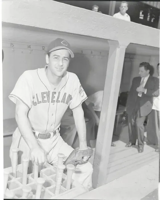 Framed Print : Baseball Great Lou Boudreau Posing by Bats Framed Print : Baseball Great Lou Boudreau Posing by Bats