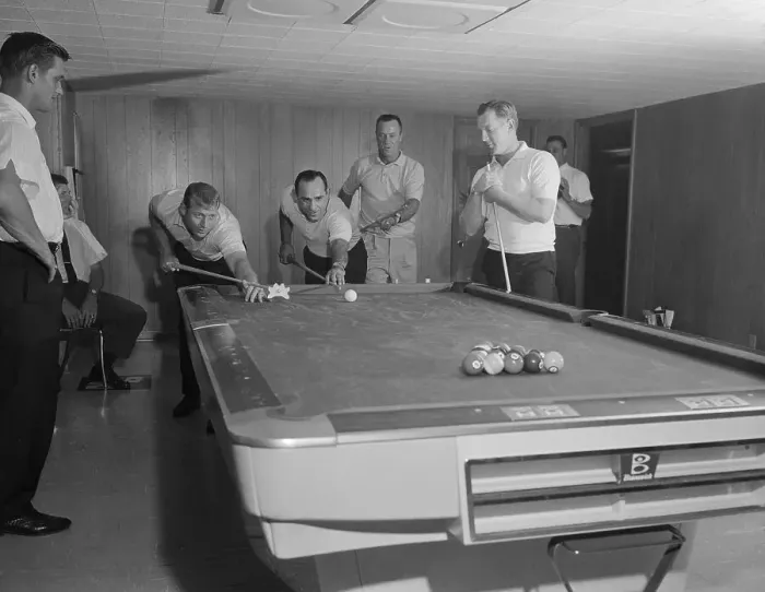 Framed Print : Baseball Greats Playing Pool Framed Print : Baseball Greats Playing Pool