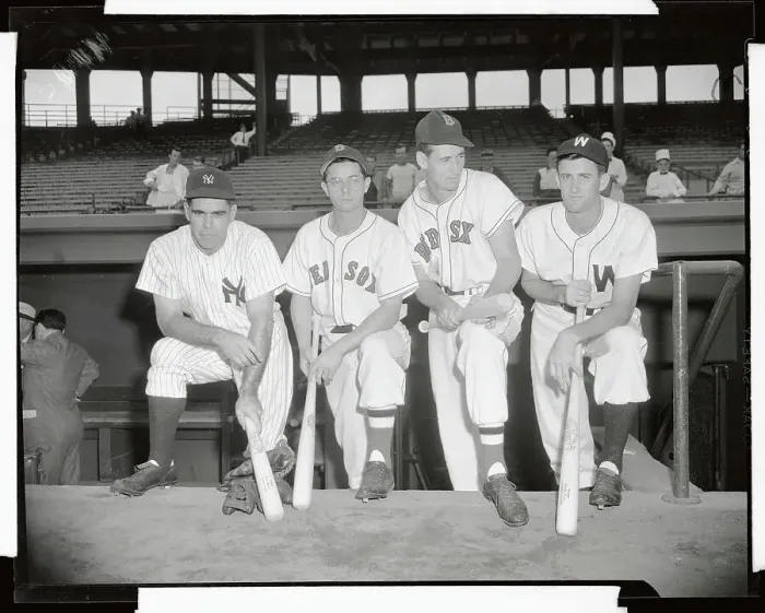 Framed Print : Baseball Greats Posing Together Framed Print : Baseball Greats Posing Together
