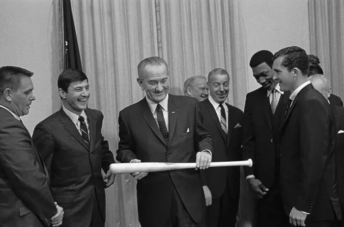 Framed Print : Baseball Greats Visit President Johnson Framed Print : Baseball Greats Visit President Johnson