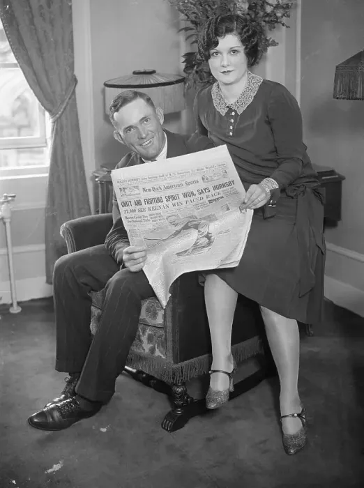 Framed Print : Baseball Legend Rogers Hornsby and Wife at Hotel Almanac