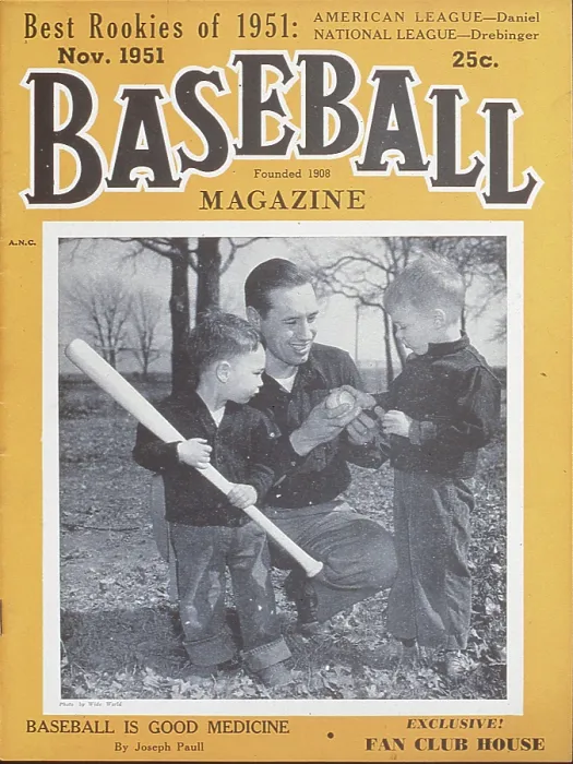 Framed Print : Baseball Magazine Cover With Bob Feller & Kids Framed Print : Baseball Magazine Cover With Bob Feller & Kids