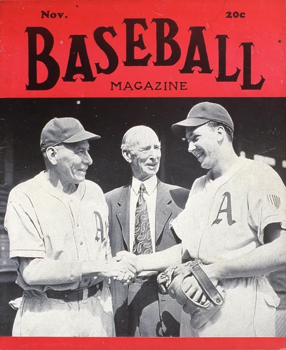 Framed Print : Baseball Magazine Cover With Chief Bender, Connie Mack, &Rookie