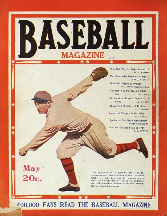 Framed Print : Baseball Magazine Cover With Doc Johnston Framed Print : Baseball Magazine Cover With Doc Johnston