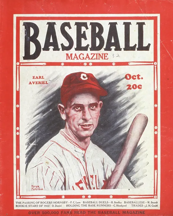 Framed Print : Baseball Magazine Cover With Earl Averill