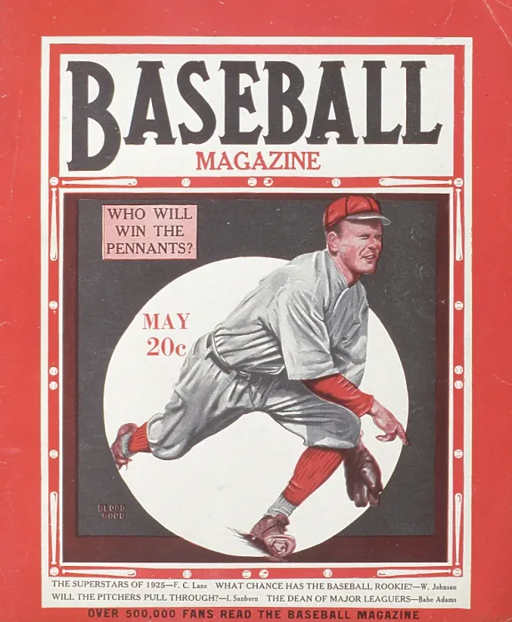 Framed Print : Baseball Magazine Cover With A Fielder In Action Framed Print : Baseball Magazine Cover With A Fielder In Action