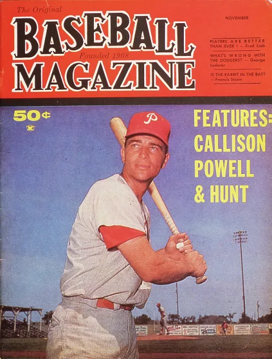 Framed Print : Baseball Magazine Cover With Johnny Callision Framed Print : Baseball Magazine Cover With Johnny Callision