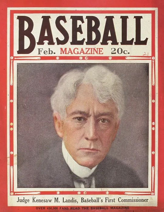 Framed Print : Baseball Magazine Cover With Judge Landis
