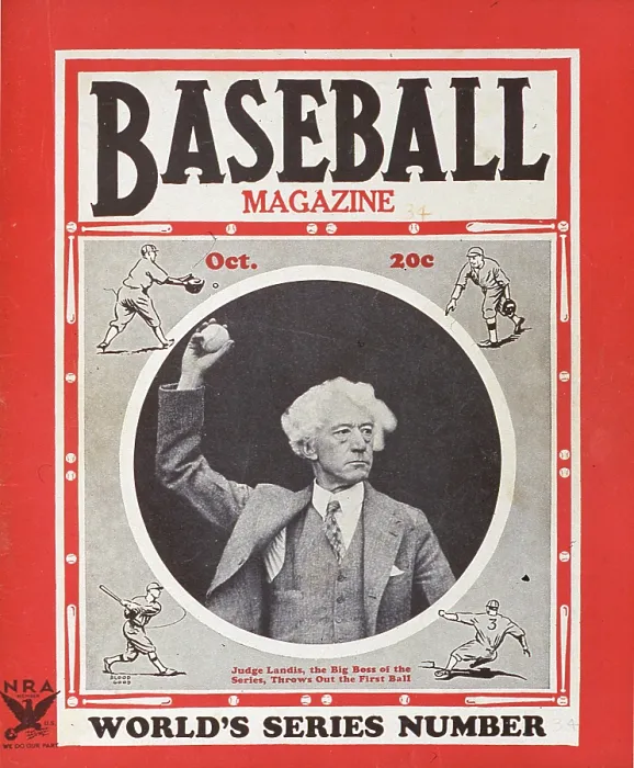 Framed Print : Baseball Magazine Cover With Kennesaw Mountain Landis Framed Print : Baseball Magazine Cover With Kennesaw Mountain Landis