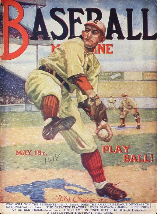 Framed Print : Baseball Magazine Cover With A Pitcher In Action Framed Print : Baseball Magazine Cover With A Pitcher In Action