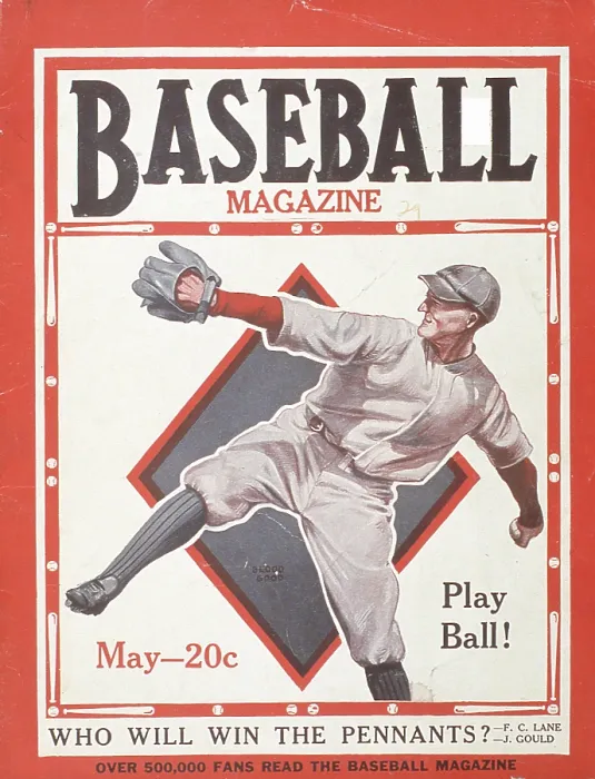 Framed Print : Baseball Magazine Cover With A Pitcher In Action Framed Print : Baseball Magazine Cover With A Pitcher In Action